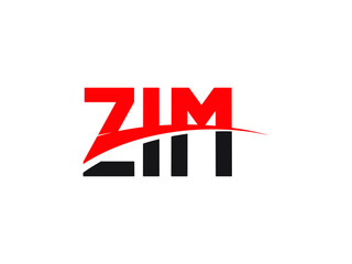 ZIM Letter Initial Logo Design Vector Illustration - obrazy, fototapety, plakaty