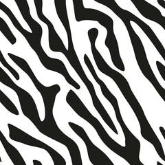 black and white stripes abstraction. seamless zebra print. for clothes or printing			
