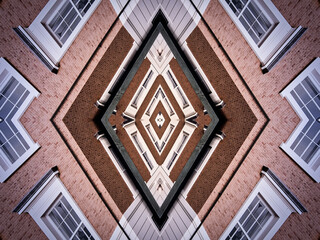 Mirrored pattern made from classical architectural elements for backgrounds and wallpapers