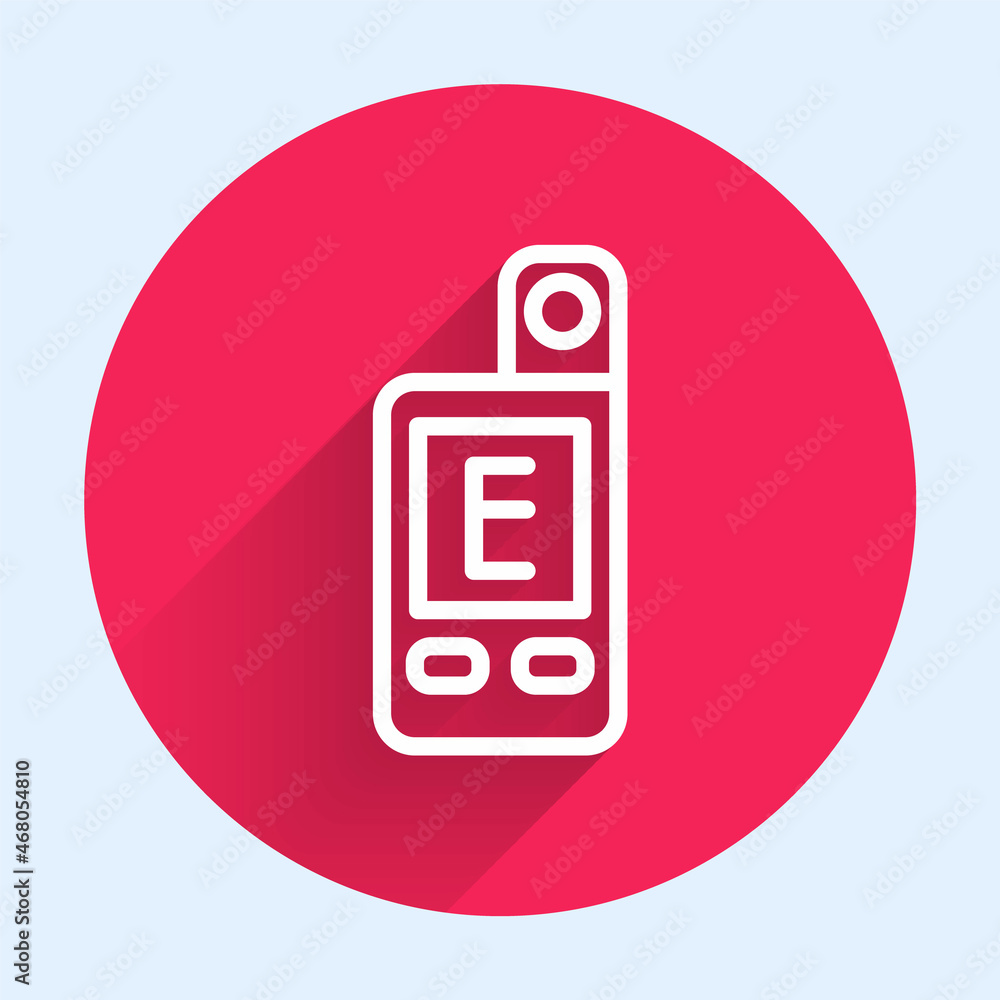 Poster white line light meter icon isolated with long shadow. hand luxmeter. exposure meter - a device for 