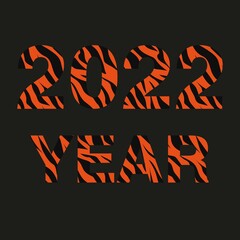 happy new year 2022. illustration of the symbol of the new year on a postcard. Happy new year greetings. vector print 2022