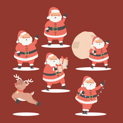 santas and reindeer