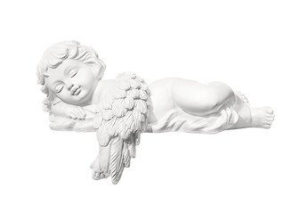 Cute little Slipping Angel Isolated on White Background.