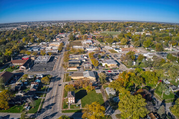 Aerial View of the Omaha Suburb of Bellevue, Nebraska - obrazy, fototapety, plakaty