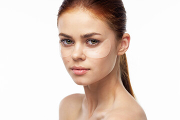 woman with clean skin collagen facial health care close-up