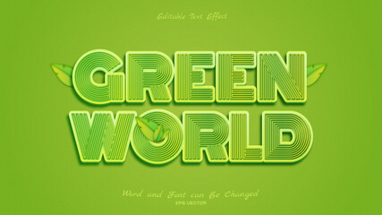 beautiful green world text effect