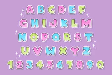  decorative colorful Font and Alphabet © OreNyee