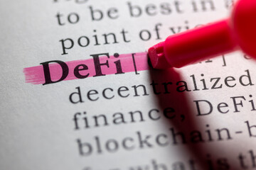 Fototapeta premium Dictionary definition of DeFi