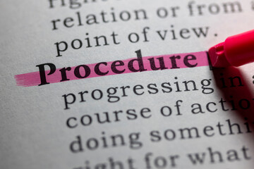 Dictionary definition of procedure