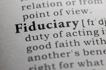 Dictionary definition of fiduciary - obrazy, fototapety, plakaty