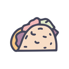 tacos color vector doodle simple icon design