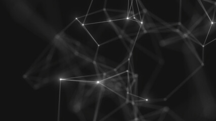 Abstract technology background from lines and dots. Plexus space geometrical backdrop