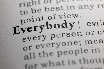 Obraz premium Dictionary definition of everybody