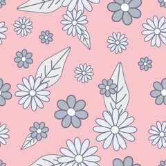 Pastel Chic Floral Seamless Repeating Vector Pattern 