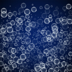 Random soap bubbles abstract background. Blowing b