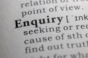Dictionary definition of enquiry