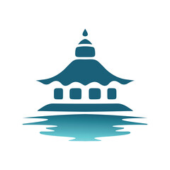 Fototapeta na wymiar Mosque logo icon vector isolated white background. Islamic symbol