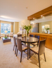 Modern dining room in luxury house.
