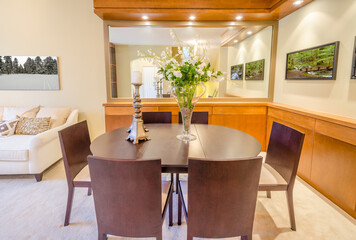 Modern dining room in luxury house.