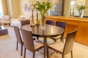 Modern dining room in luxury house.