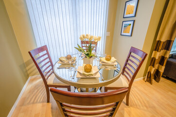 Modern dining room in luxury house.