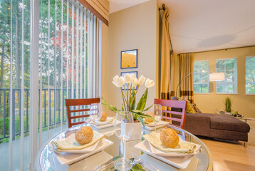 Modern dining room in luxury house.
