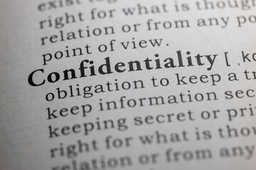 Dictionary definition of confidentiality - obrazy, fototapety, plakaty