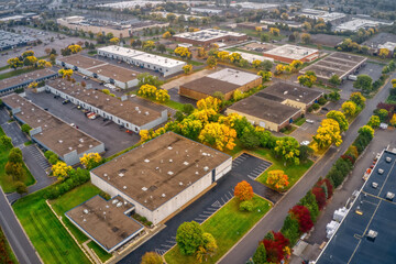 Aerial View of the Twin Cities Suburb of Plymouth, Minnesota