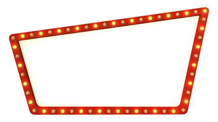 Frame and color light on white background. 3d rendering