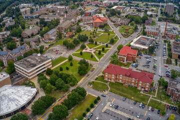 Fototapeta na wymiar Aerial View of a large public State University in Orangeburg, South Carolina