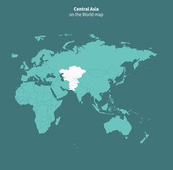 Fototapeta na wymiar Central Asia vector map. world map by region.