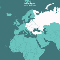 Eastern Europe vector map.
world map by region.