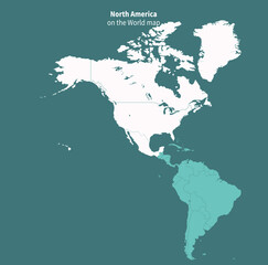 Obraz premium North America vector map. world map by region.