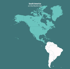 South America vector map.
world map by region.