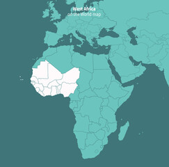 West Africa vector map.
world map by region.