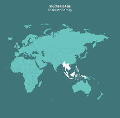 Fototapeta na wymiar Southeast Asia vector map. world map by region.