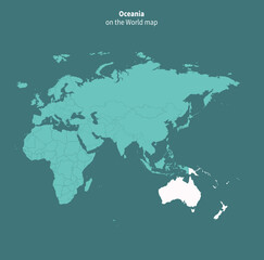 Fototapeta na wymiar Oceania vector map. world map by region.