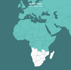 Fototapeta premium Southern Africa vector map. world map by region.