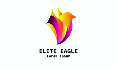 LOGO DESIGN EAGLE ICON FOR YOUR BUSINNES. A LOGO WITH A GOLDEN EAGLE CONCEPT AND A PURPLE COLOR COMBINATION