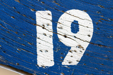 Number nineteen in a corkboard for darts shooting game