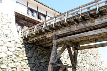 Hikone jyo Japanese castle "siro" bridge