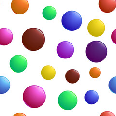 A pattern of multi-colored volumetric buttons. For printing and decoration. Vector illustration.