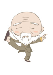 太極拳・ポーズをとる老人