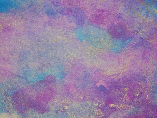 Abstract watercolor background.Art acrylic flow blot painting.Pastel Color canvas marble paper texture Alcohol ink.Wallpaper.Wall.Glitter effect.Pink blue violet purple soft golden colors.Frame.