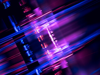 Abstract neon glowing blurred background - 3d illustration