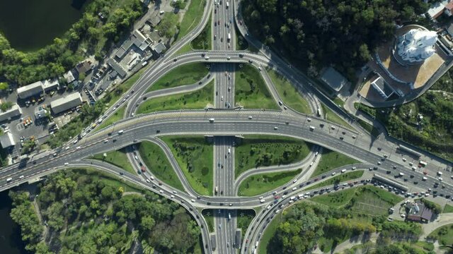 A spectacular shot from above the road junction