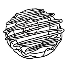 屋台の食べ物　目玉焼きののった豚玉　お好み焼き