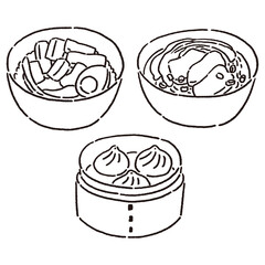 台湾料理のセット　ルーローハン、牛肉麺、小籠包