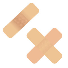 Set adhesive plaster for healthcare design. Medical treatment. Vector illustration. Stock image.