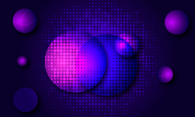 Purple gradient ball shape 3d background . galaxy background . 3d wallpaper . screen art vector illustration .  